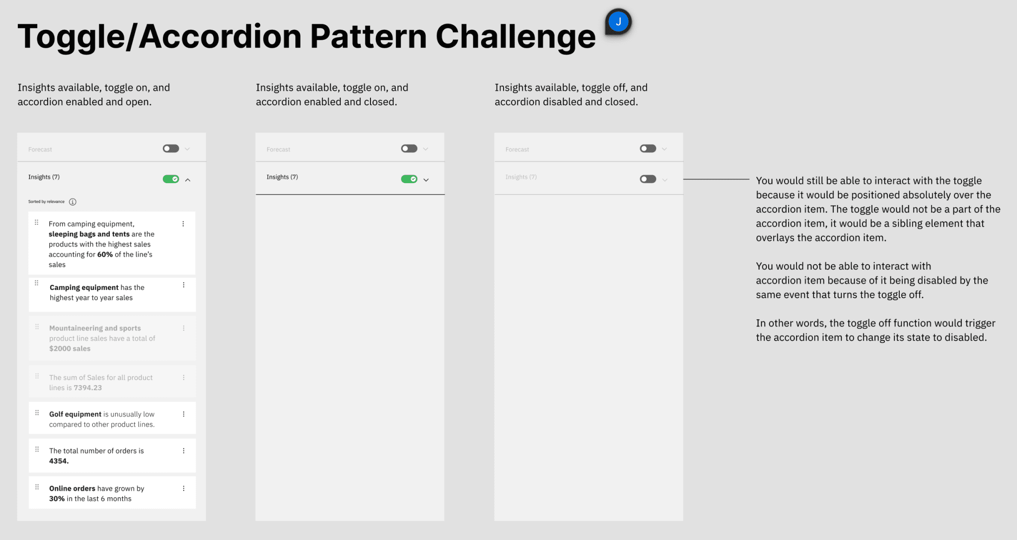 Example of UI challenge